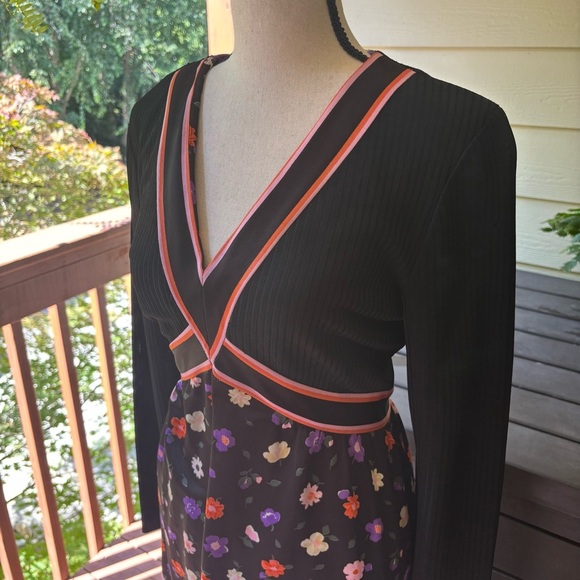 VTG 60s 70s Domino Fashions Floral Maxi Dress | Babydoll | Boho Hippie Medium - Picture 8 of 12